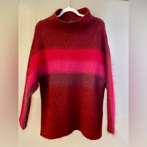 Rag & Bone, Alpaca Mohair and Wool Blend Funnel Neck Oversized Sweater - Picture 7 of 9